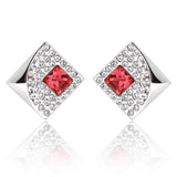 ERFA017 Trendy Charm Rectangular Fan Stud Earrings