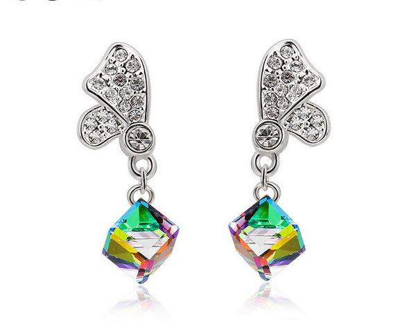 ERFA202 Fashion Charm Water Cube Stud Earrings