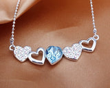 NLFA264 Charm Link of Hearts Pendant Necklace