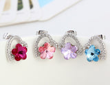 ERFA131 Fashion Charm Flower in Heart Stud Earrings