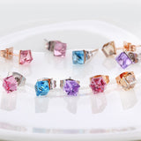 ERFA125 Fashion Charm Water Cube Stud Earrings