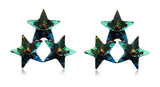 ERFA222 Fashion Charm Triangle of Stars Stud Earrings