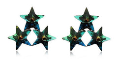 ERFA222 Fashion Charm Triangle of Stars Stud Earrings