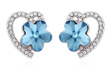 ERFA131 Fashion Charm Flower in Heart Stud Earrings