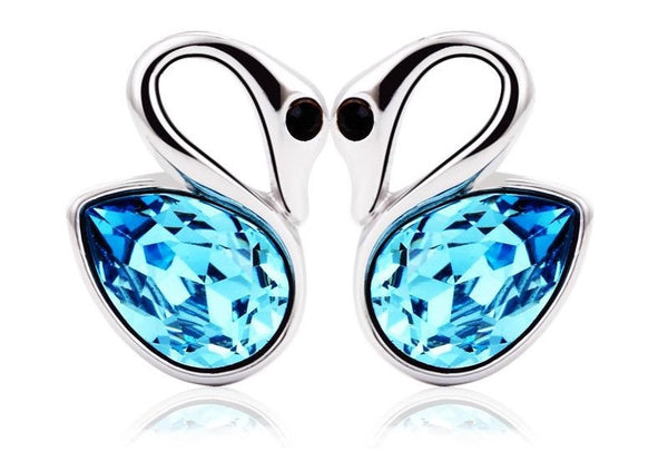 ERFA226 Fashion Charm Heavenly Swan Stud Earrings