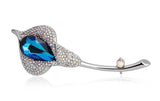 JRFBC003 Fashion Charm Blue Rose Brooch