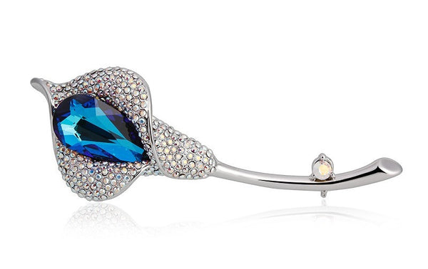 JRFBC003 Fashion Charm Blue Rose Brooch