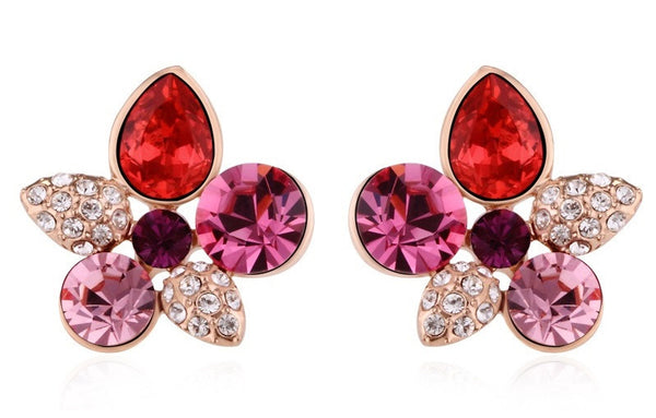 ERFA144 Fashion Charm Five-Leaf Clover Stud Earrings