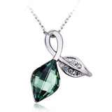 NLFA299 Charm Double Leaves Pendant Necklace