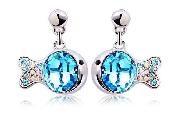 ERFA013 Trendy Charm Classical Bubble Fish Stud Earrings