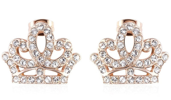 ERFA092 Vintage Charm Crown Stud Earrings