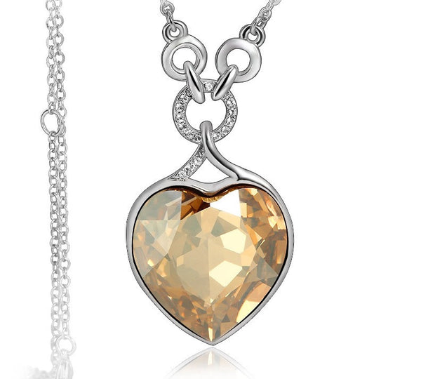 NLFA234 Charm Big Heart Pendant Necklace Sweater Chain