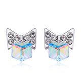 ERFA242 Trendy Charm Butterfly Water Cube Stud Earrings