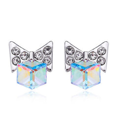 ERFA242 Trendy Charm Butterfly Water Cube Stud Earrings