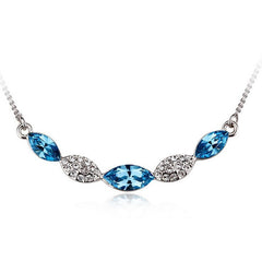 NLFA314 Trendy Five Linked Water Drops Pendant Necklace