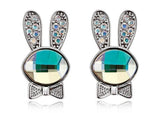 ERFA220 Fashion Charm Rabbit with Long Ears Stud Earrings