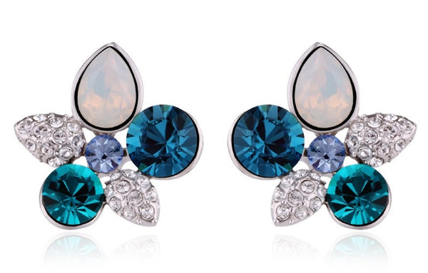 ERFA144 Fashion Charm Five-Leaf Clover Stud Earrings