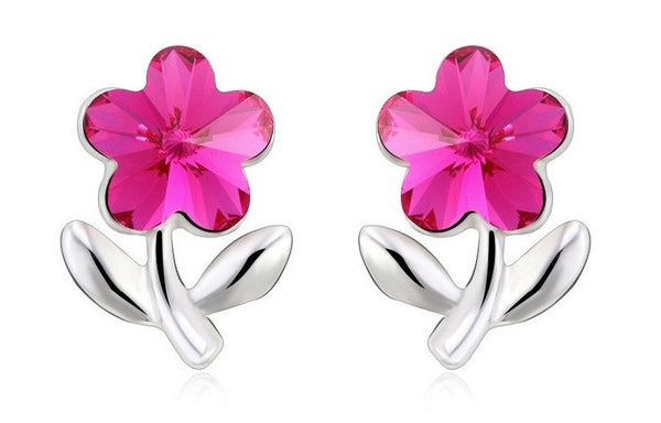 ERFA219 Trendy Classical Blossoming Flower Stud Earrings