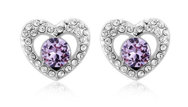 ERFA189 Fashion Charm Water Drop in Heart Stud Earrings