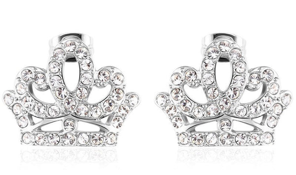 ERFA092 Vintage Charm Crown Stud Earrings