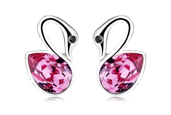 ERFA226 Fashion Charm Heavenly Swan Stud Earrings