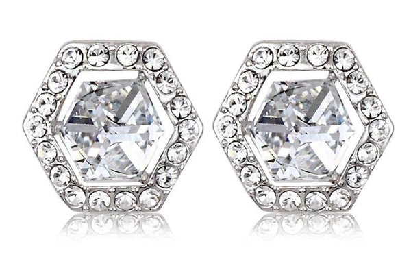 ERFA052 Fashion Charm Hexagon Stud Earrings