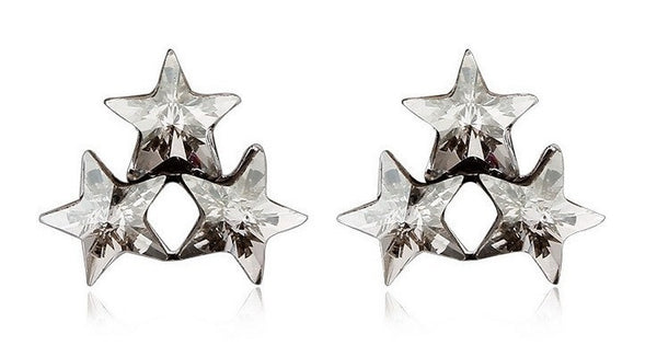 ERFA222 Fashion Charm Triangle of Stars Stud Earrings