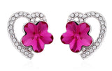 ERFA131 Fashion Charm Flower in Heart Stud Earrings