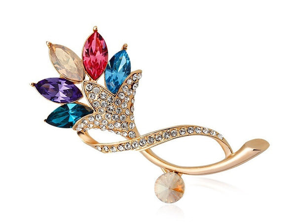 JRFBC007 Fashion Charm Phoenix Flower Brooch