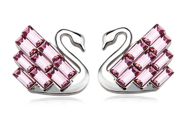 ERFA216 Trendy Charm Swan Stud Earrings