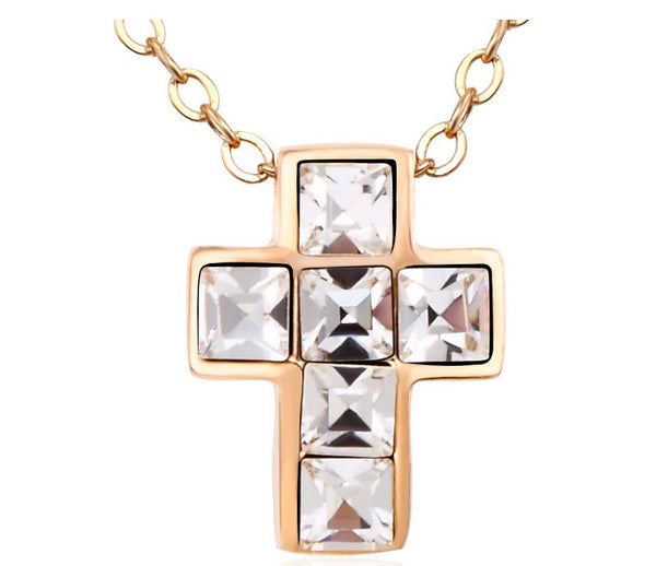 NLFA096 Fashion Snow Cross Pendant Necklace