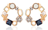 ERFA088 Fashion Fancy Flower Circle Stud Earrings