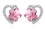 ERFA131 Fashion Charm Flower in Heart Stud Earrings