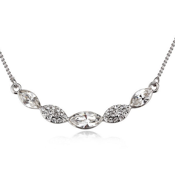 NLFA314 Trendy Five Linked Water Drops Pendant Necklace