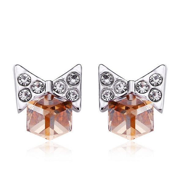 ERFA242 Trendy Charm Butterfly Water Cube Stud Earrings