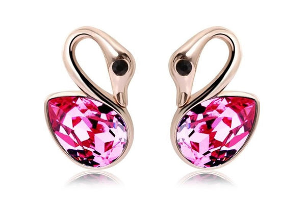 ERFA226 Fashion Charm Heavenly Swan Stud Earrings