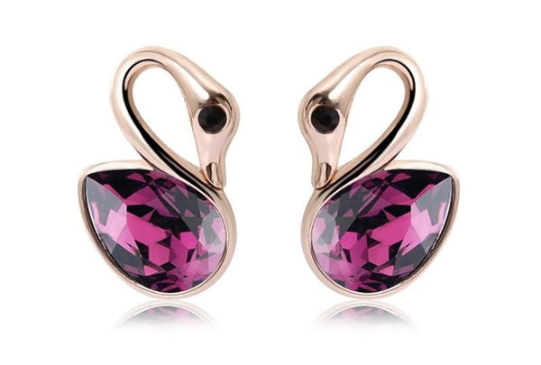 ERFA226 Fashion Charm Heavenly Swan Stud Earrings