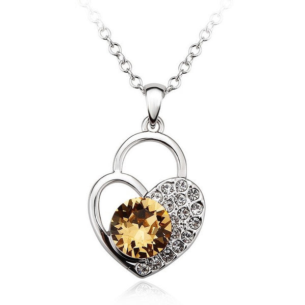 NLFA307 Fashion Lock of Heart Pendant Necklace