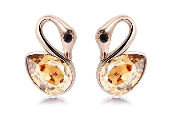 ERFA226 Fashion Charm Heavenly Swan Stud Earrings