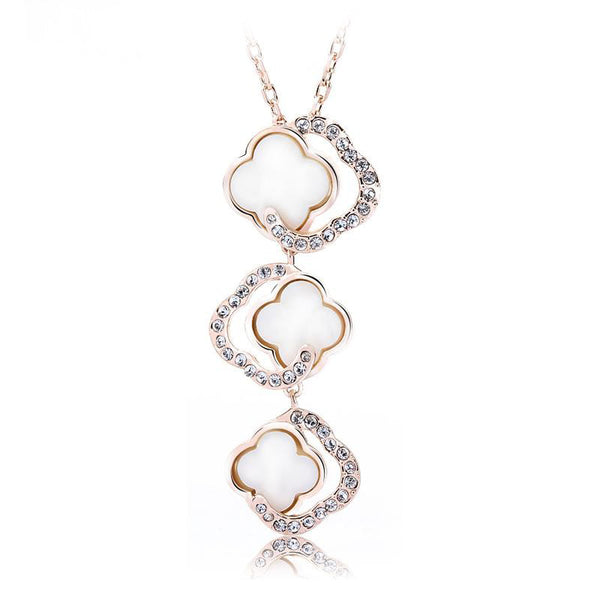 NLFA029 Charm Flower Link Pendant Necklace