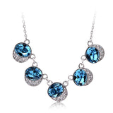 NLFA052 Fancy Blue Well Link Pendant Necklace