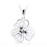 NLFA015 Charm Three Clovers Flower Lotus Pendant Necklace