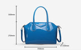 Mirror Enamelled Leather Solid Tote Bag