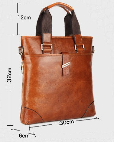 Vintage Durable Roomy Solid Brown Messenger