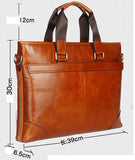 Vintage Solid Brown Crossbody Briefcase