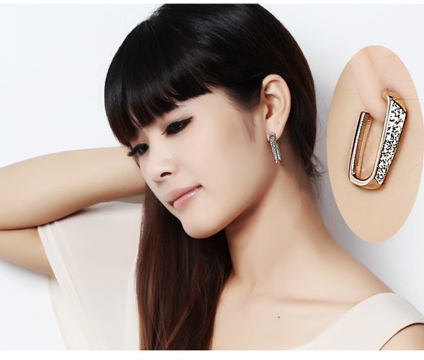 ERFA010 Vintage Charm Hook Stud Earrings