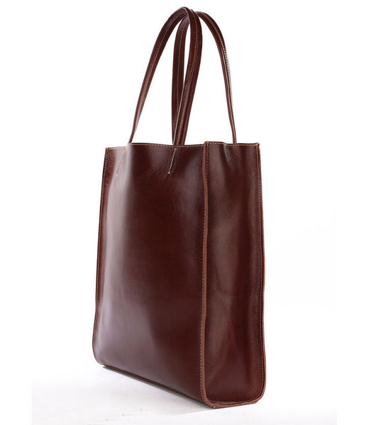 Daily Adventure Durable Solid Brown Tote Handbag