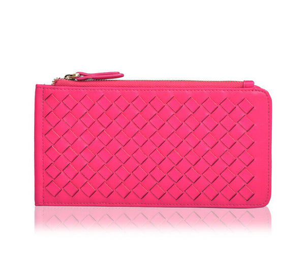 Solid Woven Mesh Luxe Clutch