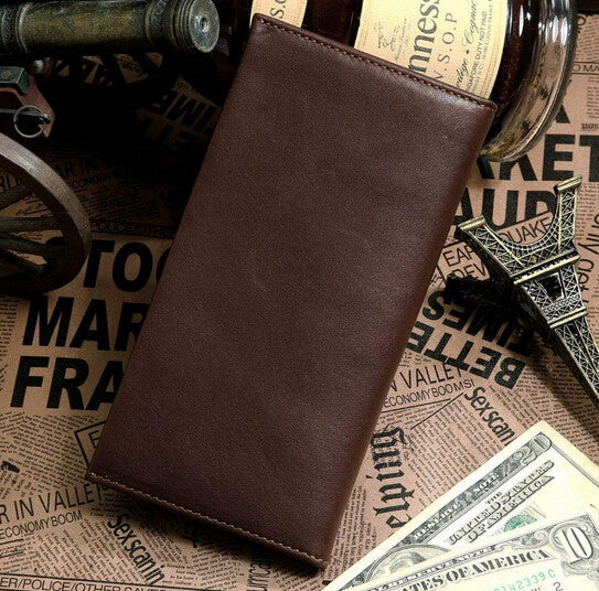 Classical Durable Three Sizes Solid Coffee Men Wallets