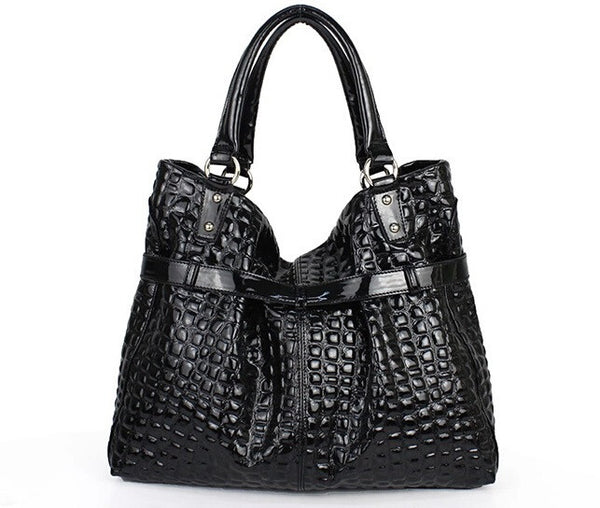 Charm Glittery Pebbled Mesh Tote Bag